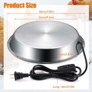 Gsbomzap 12 Inch Chicken Water Heater Base, 5 Gallons Poultry Drinker Heater Base with Thermostat and Power Cord, Automatic Electric Poultry Winter Deicer Heated Base for Plastic/Metal Chicken Waterer