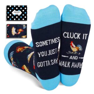 zmart chicken socks women rooster socks with sayings farm animal socks, funny chicken mom rooster lover gifts men