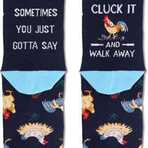 Zmart Chicken Socks Women Rooster Socks With Sayings Farm Animal Socks, Funny Chicken Mom Rooster Lover Gifts Men