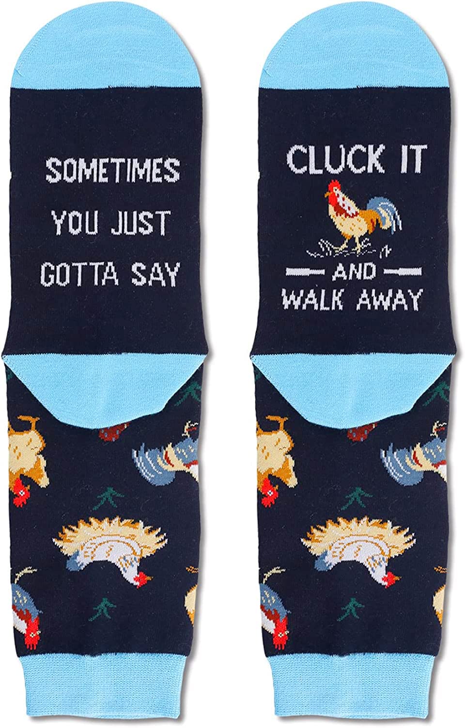 Zmart Chicken Socks Women Rooster Socks With Sayings Farm Animal Socks, Funny Chicken Mom Rooster Lover Gifts Men