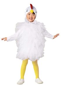 fun costumes child chicken costume - baby chick dress w/hood, polyester, jersey knit, mesh tiers, velour beak & crest medium