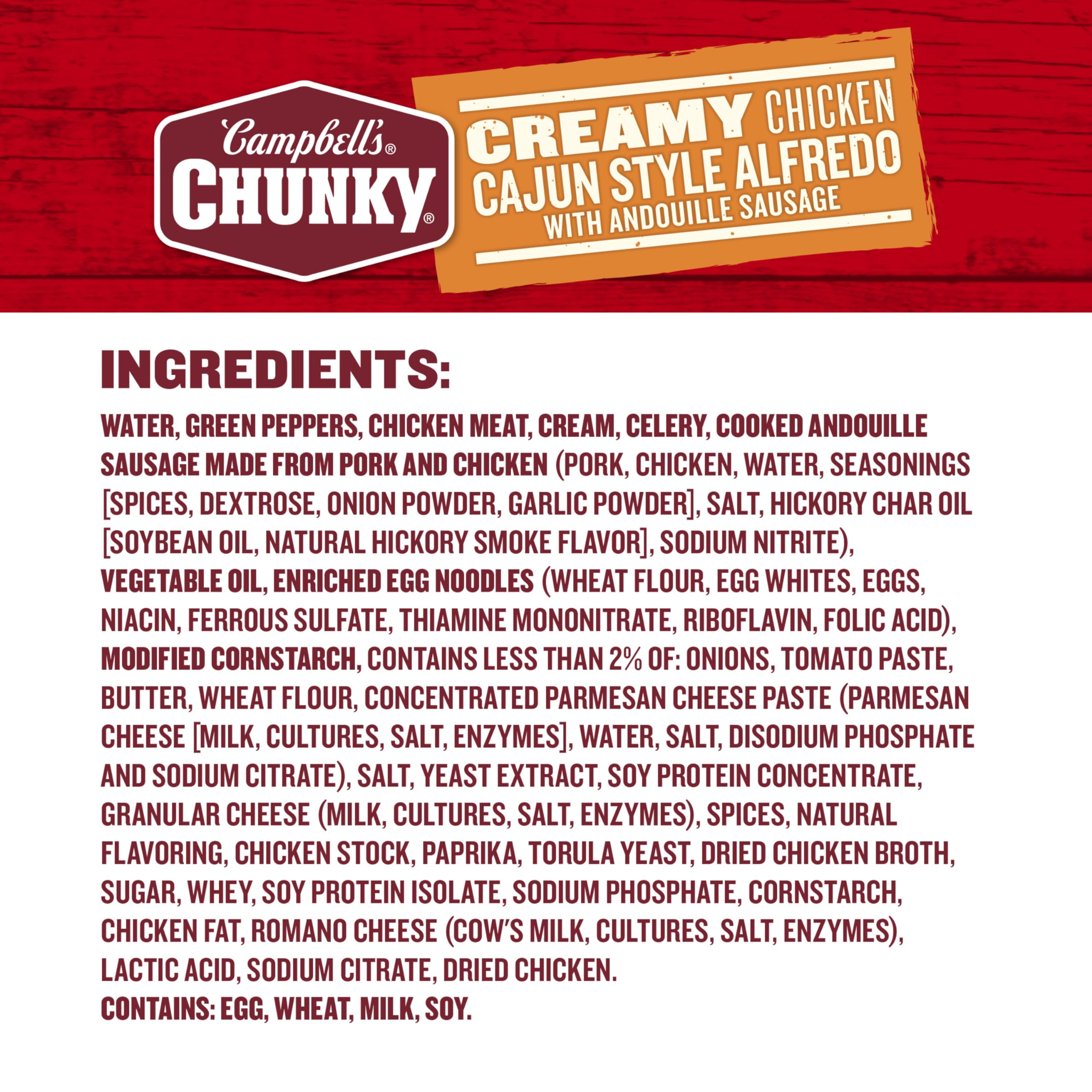 Campbell’s Chunky Soup, Creamy Cajun Chicken Alfredo Soup, 18.8 oz Can