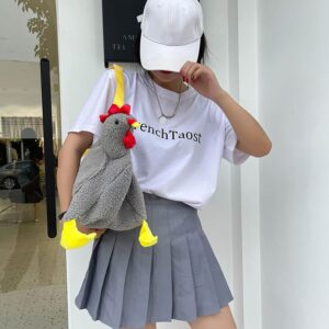 JQWYGB Chicken Purse - Novelty Purses for Women Hen Purse Chicken Cross Body Bag, Funny Chicken Animal Shoulder Handbag (Gray)