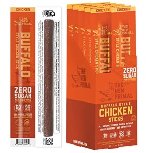 The New Primal Buffalo Chicken Sticks, Keto, Gluten Free Healthy Snacks, Sugar Free Low Carb High Protein, Jerky Meat Stick, 9g Protein, 20 Ct