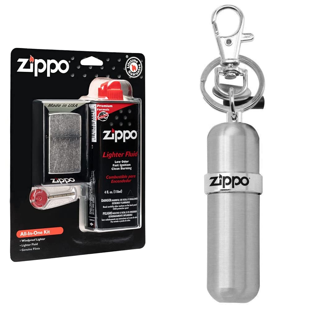 Zippo 24651 All-in-One Kit Silver + Zippo Fuel Street Canister Chrome