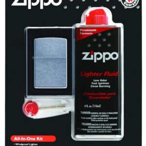 Zippo 24651 All-in-One Kit Silver + Zippo Fuel Street Canister Chrome