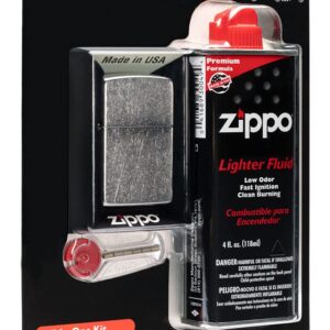 Zippo 24651 All-in-One Kit Silver + Zippo Fuel Street Canister Chrome