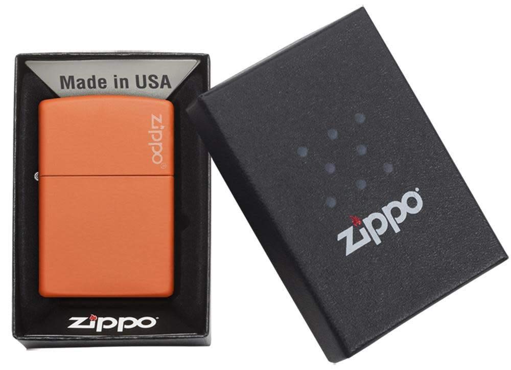 Zippo Classic Orange Matte with Logo Pocket Lighter