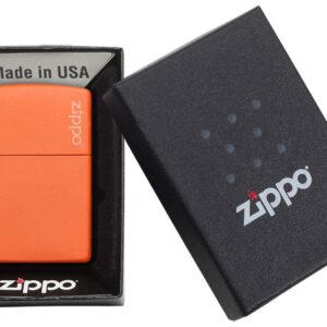 Zippo Classic Orange Matte with Logo Pocket Lighter