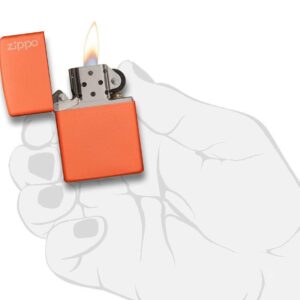 Zippo Classic Orange Matte with Logo Pocket Lighter