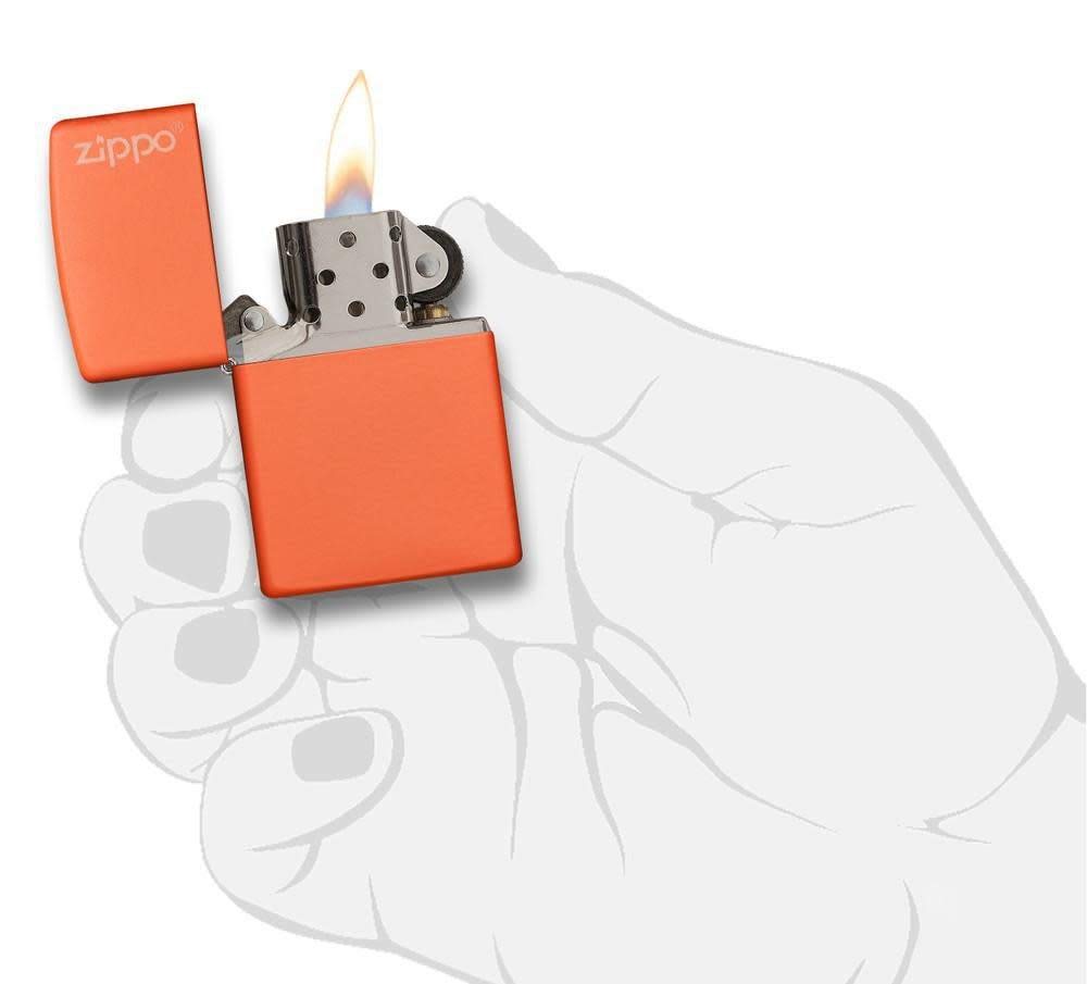 Zippo Classic Orange Matte with Logo Pocket Lighter