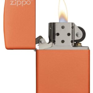 Zippo Classic Orange Matte with Logo Pocket Lighter