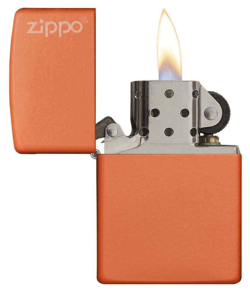 Zippo Classic Orange Matte with Logo Pocket Lighter