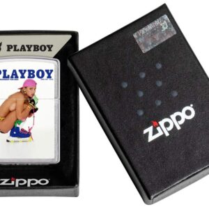 Zippo Playboy Cover April 1991 Brushed Chrome Pocket Lighter, One Size, Model Number: 200-CI017372