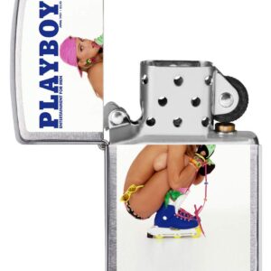 Zippo Playboy Cover April 1991 Brushed Chrome Pocket Lighter, One Size, Model Number: 200-CI017372