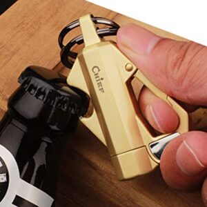 Katzone Flint Wheel Petro Oil Lighter Attached with Bottle Opener & Keychain & Carabiner - All in One