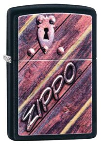 zippo lock design pocket lighter, black matte lock, one size