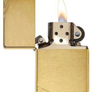 Zippo Vintage Brushed Brass with Slashes Pocket Lighter