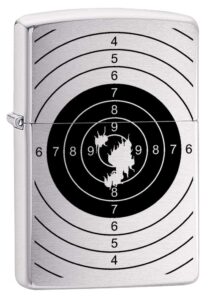 zippo lighter: shooting target with holes - brushed chrome 80571