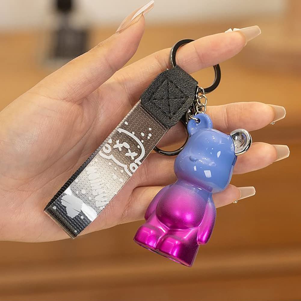 SIMBAE Cute Accessories, Bear Acrylic Metal Cool Keychains Lighter, Pink Torch Lighters Butane Refillable, Unique Gifts for Men Birthday Candles (No Gas) (blx-lanzi)