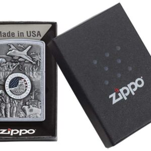 Zippo Defenders of Freedom Emblem Street Chrome Pocket Lighter