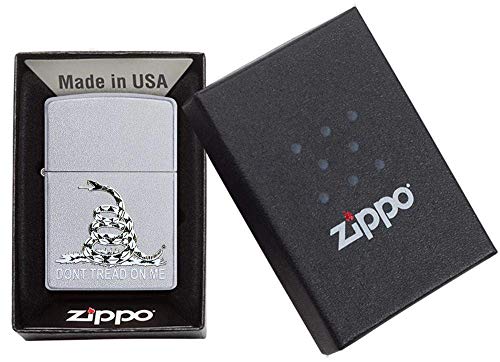 Zippo Don't Tread on Me Satin Chrome Pocket Lighter