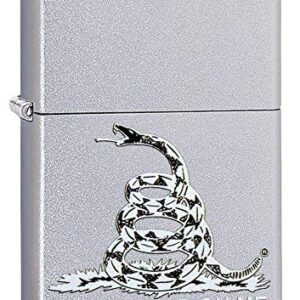 Zippo Don't Tread on Me Satin Chrome Pocket Lighter