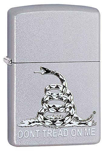 Zippo Don't Tread on Me Satin Chrome Pocket Lighter