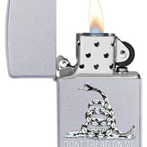 Zippo Don't Tread on Me Satin Chrome Pocket Lighter