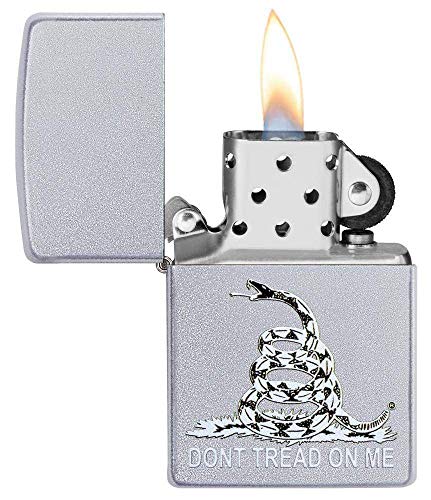 Zippo Don't Tread on Me Satin Chrome Pocket Lighter