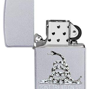 Zippo Don't Tread on Me Satin Chrome Pocket Lighter