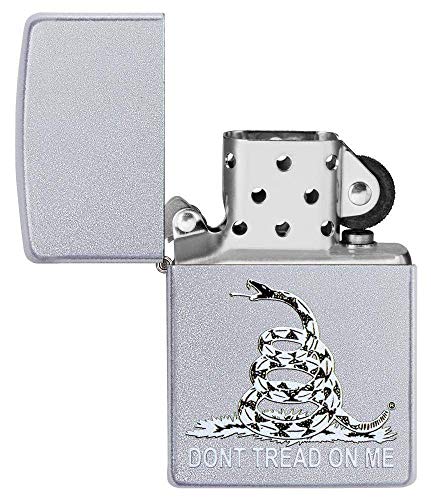 Zippo Don't Tread on Me Satin Chrome Pocket Lighter