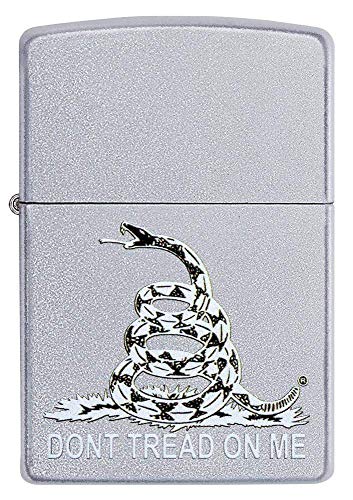 Zippo Don't Tread on Me Satin Chrome Pocket Lighter