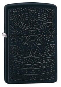 zippo tone on tone design black matte pocket lighter