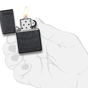 Zippo Tone on Tone Design Black Matte Pocket Lighter