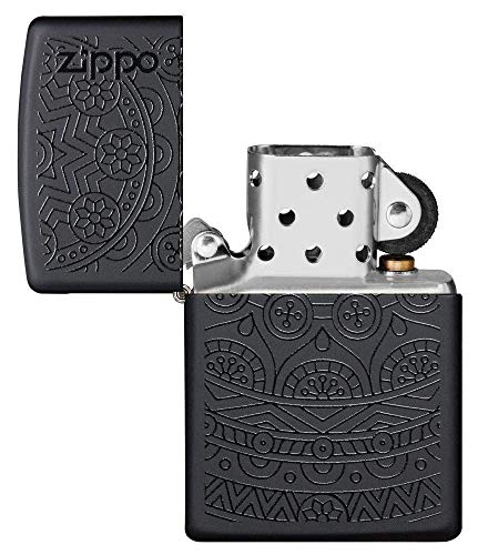 Zippo Tone on Tone Design Black Matte Pocket Lighter