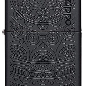 Zippo Tone on Tone Design Black Matte Pocket Lighter