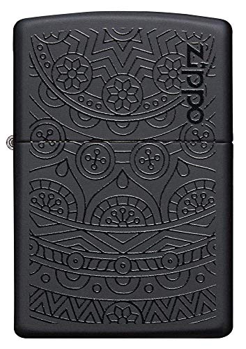 Zippo Tone on Tone Design Black Matte Pocket Lighter