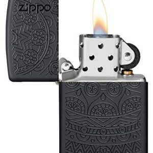 Zippo Tone on Tone Design Black Matte Pocket Lighter