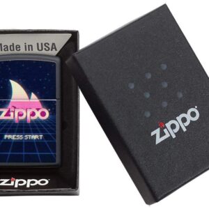 Zippo Gaming Flame Logo Design Black Matte Pocket Lighter