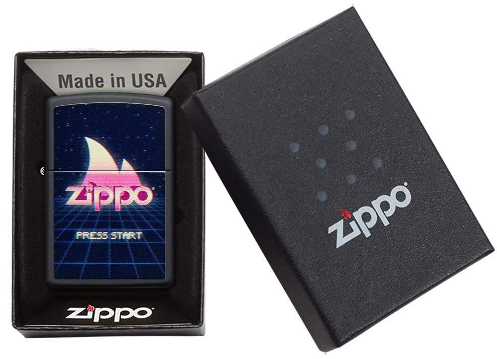 Zippo Gaming Flame Logo Design Black Matte Pocket Lighter