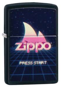 zippo gaming flame logo design black matte pocket lighter