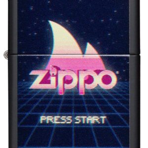 Zippo Gaming Flame Logo Design Black Matte Pocket Lighter