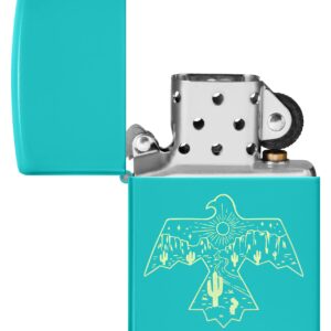 Zippo Thunderbird Western Design Flat Turquoise Pocket Lighter