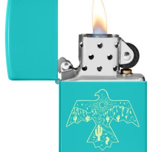 Zippo Thunderbird Western Design Flat Turquoise Pocket Lighter