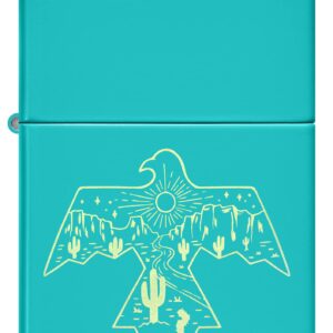 Zippo Thunderbird Western Design Flat Turquoise Pocket Lighter