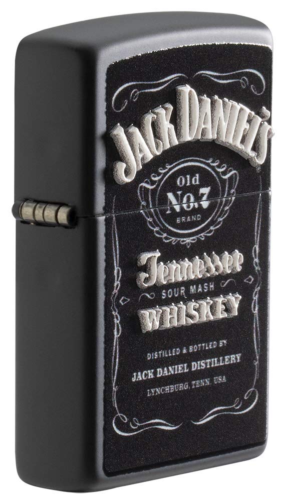 Zippo Jack Daniels Texture Black Matte Pocket Lighter, One Size