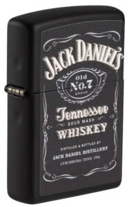 zippo jack daniels texture black matte pocket lighter, one size