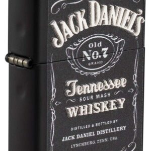 Zippo Jack Daniels Texture Black Matte Pocket Lighter, One Size