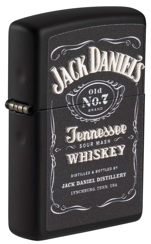 Zippo Jack Daniels Texture Black Matte Pocket Lighter, One Size